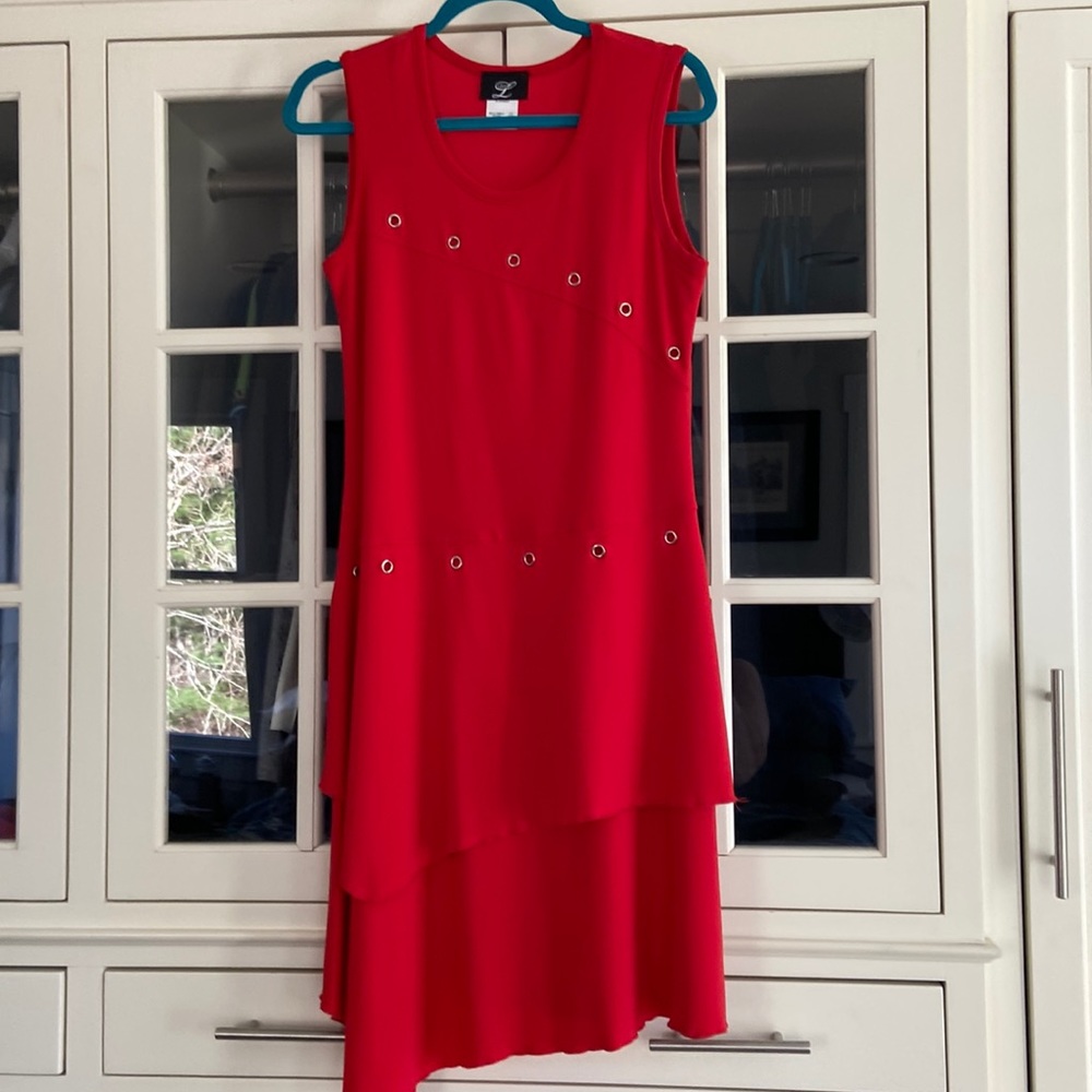 Red dress with grommets